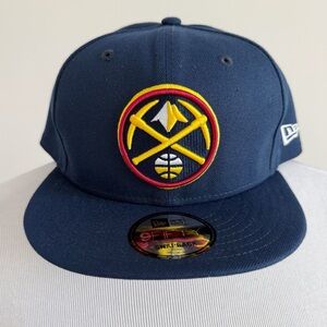 New Era Denver Nuggets Snapback Hat Mens NBA Fan Gear Gift Navy Blue Embroidered